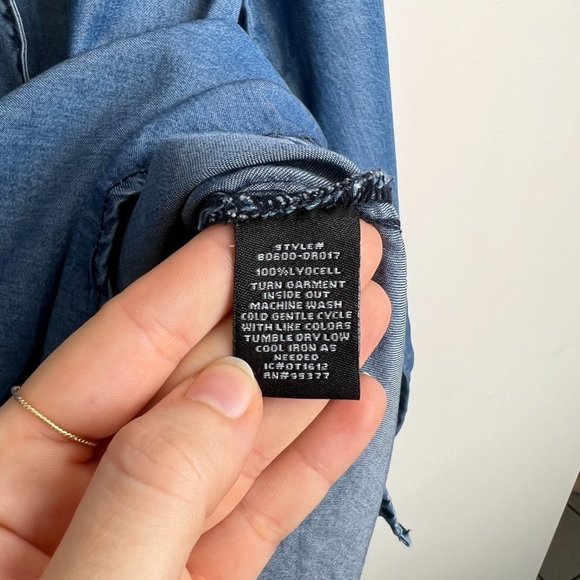 Sanctuary lace up chambray top size XS - Picture 6 of 7